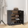 vidaXL Shoe Cabinet Black 59x35x70 cm Engineered Wood