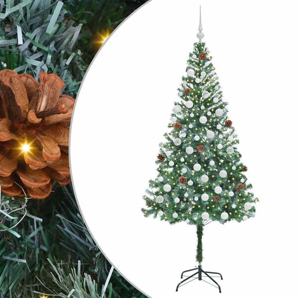 vidaXL Artificial Christmas Tree with Stand Green 180 cm PVC and Steel
