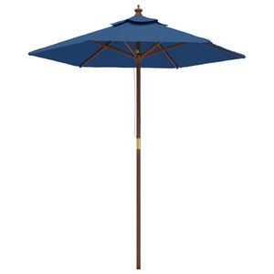 vidaXL Garden Parasol with Wooden Pole Azure Blue 196x231 cm