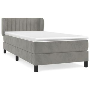 vidaXL Box Spring Bed with Mattress Light Grey 80x200 cm Velvet