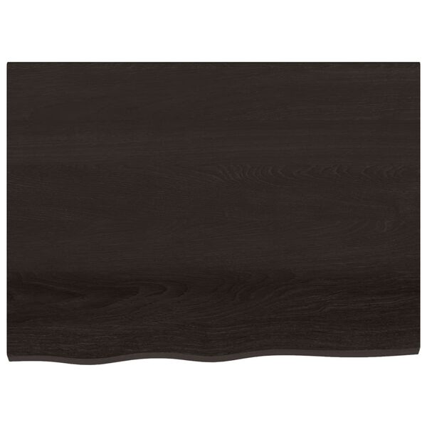 vidaXL Bathroom Countertop Dark Brown 80x60x(2-4) cm Treated Solid Wood
