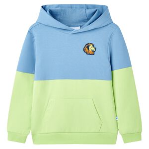 vidaXL Kids'Hooded Sweatshirt Blue and Soft Yellow 104