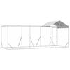 vidaXL Outdoor Dog Kennel with Roof Silver 6x2x2.5 m Galvanised Steel
