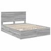 vidaXL Bed Frame with Drawer Grey Sonoma 150 x 200 cm Engineer Wood