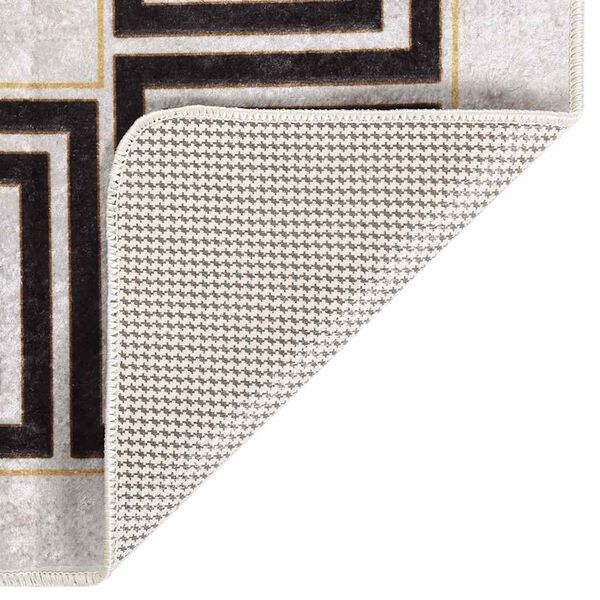 vidaXL Rug Washable 120x180 cm Light Beige Anti Slip