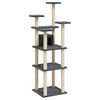 vidaXL Cat Tree | Dark grey | Engineered wood, plush, sisal | 171 cm | Cat Tree