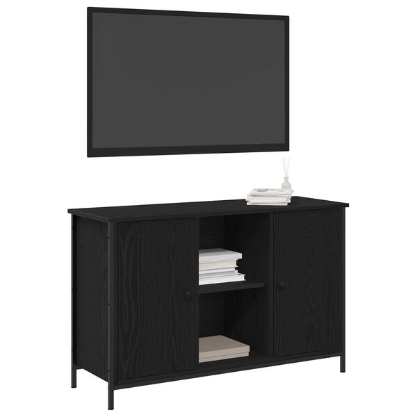vidaXL TV Cabinet Set Black Oak 101 x 35 x 65 cm Engineered Wood