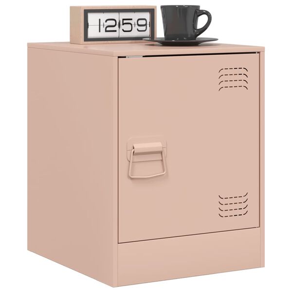 vidaXL Bedside Cabinet Pink 34.5x39x44 cm Steel