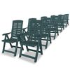 vidaXL 11 Piece Outdoor Dining Set Plastic Green