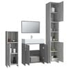 vidaXL 4 Piece Bathroom Furniture Set Grey Sonoma Engineered Wood