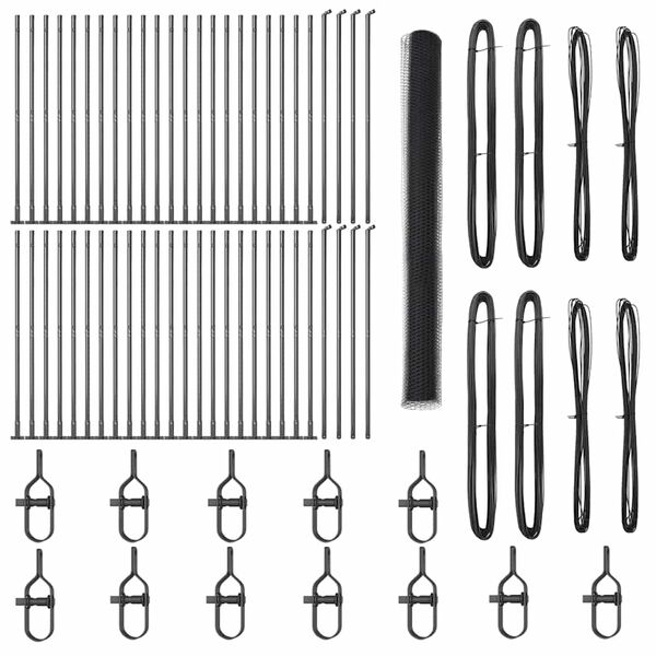 vidaXL Fence Post Grey 100 x 1.5 m (25 mm mesh) Steel and PVC