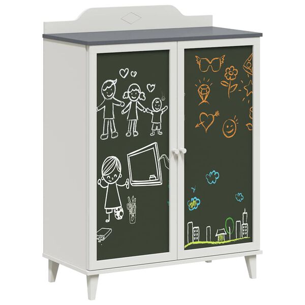 vidaXL Sideboard with Chalkboard Grey and White 80 x 40 x 110 cm