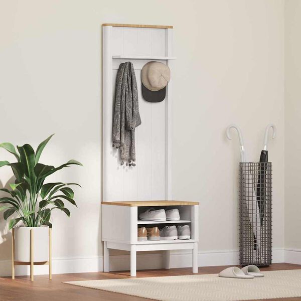 vidaXL Hallway Cabinet FLORO White 50 x 40 x 158 cm Solid Pine Wood