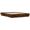 vidaXL Bed Frame with LED without Mattress Smoked Oak 140x200 cm
