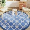 vidaXL Outdoor Carpet ARAKIL Blue and White Ø200 cm PP