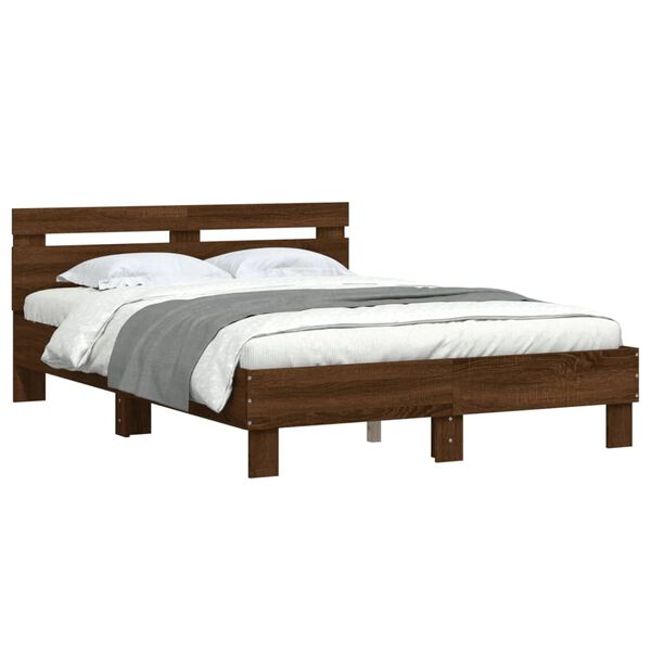 vidaXL Bed Frame without Mattress Brown Oak 120x190 cm Small Double