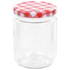 vidaXL Glass Jam Jars with White and Red Lid 96 pcs 230 ml