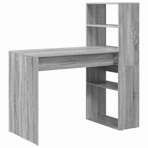 vidaXL Desk Grey Sonoma Engineered Wood 113 x 54 x 120 cm
