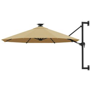 vidaXL Garden Parasol | Taupe | Polyester | Large | Adjustable Armrests