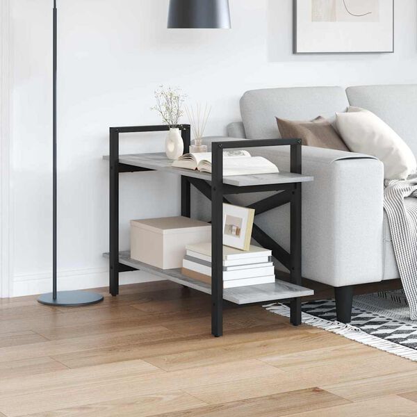 vidaXL Bookshelf Grey Sonoma 100 x 33.5 x 64 cm Engineered Wood