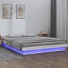 vidaXL LED Bed Frame without Mattress White 160x200 cm Solid Wood