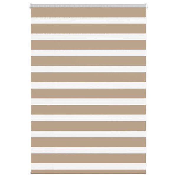 vidaXL Zebra Blind Sand Brown 105x100 cm Fabric Width 100.9 cm Polyester