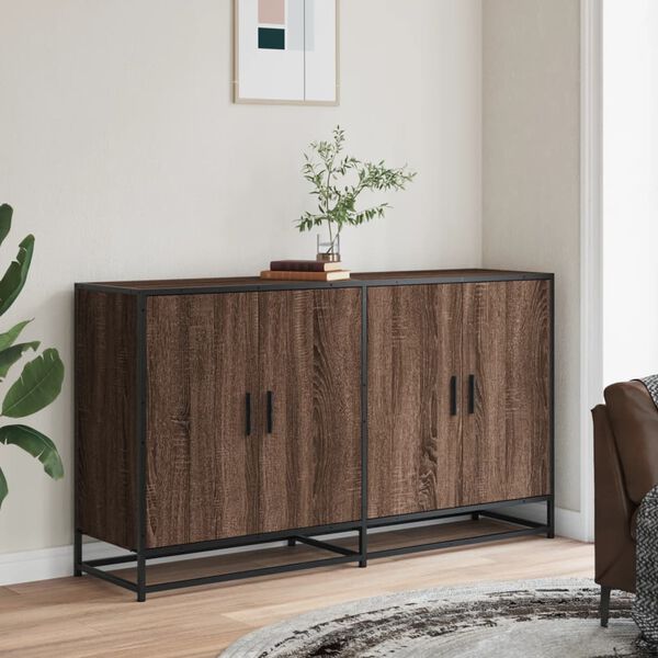 vidaXL Sideboard Brown Oak 134x35x76 cm Engineered Wood