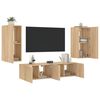 vidaXL 4 Piece TV Wall Units with LED Sonoma Oak Engineered Wood