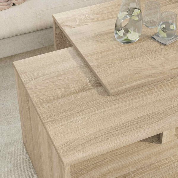 vidaXL Coffee Table Set 2 pcs Sonoma Oak Engineered Wood