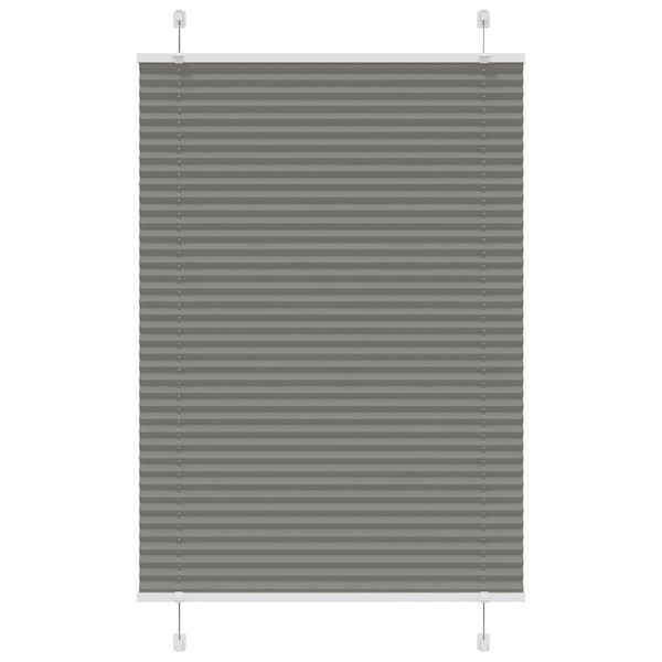 vidaXL Pleated Blind Anthracite 85x100 cm Fabric Width 84.4 cm Polyester