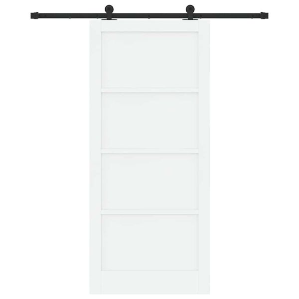 vidaXL Sliding Door White and Black 93 x 211 cm Solid Pine Wood