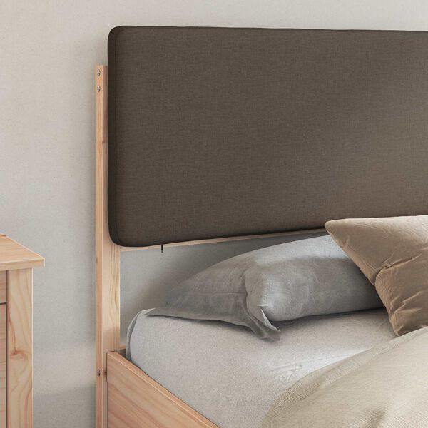 vidaXL Bed Frame with Upholstered Headboard Taupe 200 x 200 cm