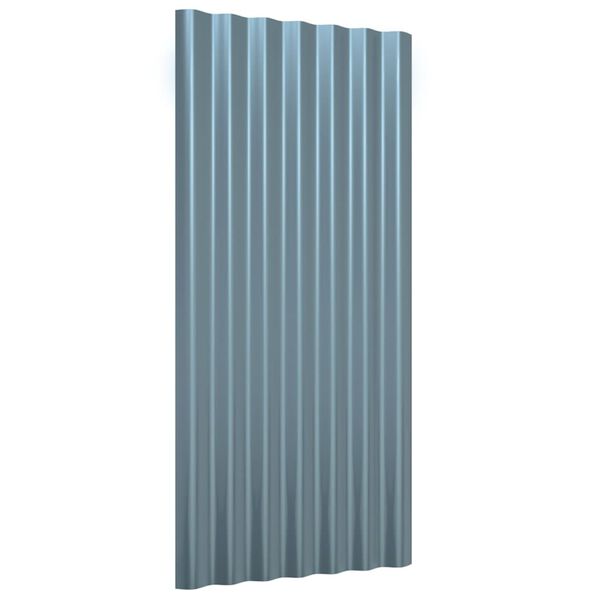 vidaXL Roof Panels 12 pcs Galvanised Steel Grey 80x36 cm