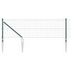 vidaXL Fence with Post Green 0.6 x 25 m Steel and PVC