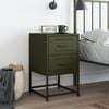 vidaXL Bedside Cabinet Olive Green 36x39x60.5 cm Steel
