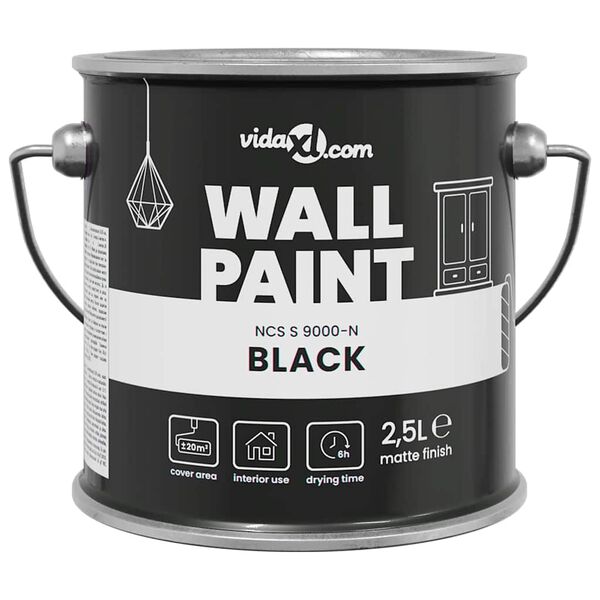 vidaXL Wall Paint Black 16.5 x 16.5 x 15.9 cm Wall Print