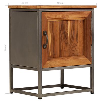 vidaXL Bedside Cabinet Recycled Teak and Steel 40x30x50 cm