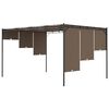 vidaXL Garden Gazebo with Side Curtain 4x3x2.25 m Taupe