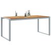 vidaXL Garden Dining Table Grey 180 x 90 x 75 cm Solid Acacia Wood