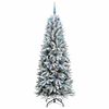 vidaXL Artificial Christmas Tree with 300 LEDs with Stand White 210 cm