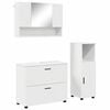 vidaXL Bathroom Furniture Set 3 pcs White Engineered Wood and Metal