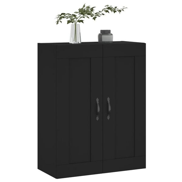vidaXL Wall Mounted Cabinet Black 69.5x34x90 cm Engineered Wood