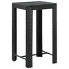 vidaXL Bar Table | Black | PE rattan, Powder-Coated Steel | Counter Height