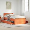 vidaXL Bed Frame without Mattress with Headboard Wax Brown 90x200 cm Solid Wood Pine