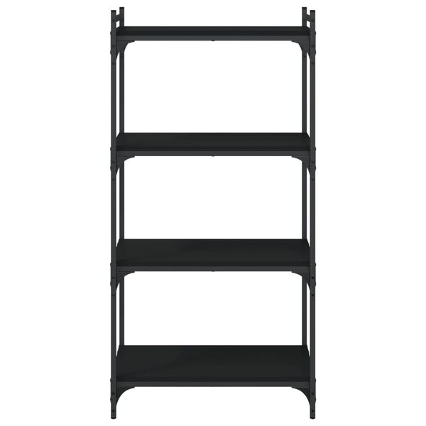 vidaXL Bookcase 4-Tier Black 60x30x120 cm Engineered Wood