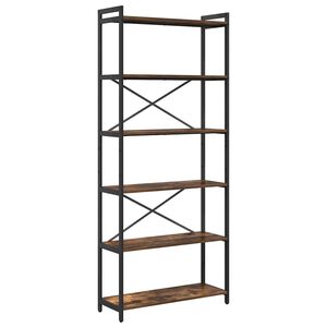 vidaXL Bookshelf 80 x 30 x 189.5 cm Engineered Wood Smoked Oak