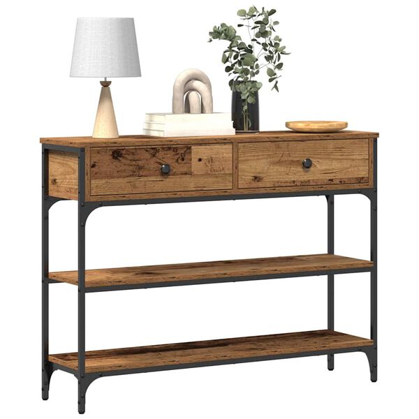 vidaXL Console Table Old Wood 100 x 25 x 75 cm Engineered Wood