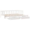 vidaXL Daybed with Trundle and Drawers without Mattress White 90x190 cm Single