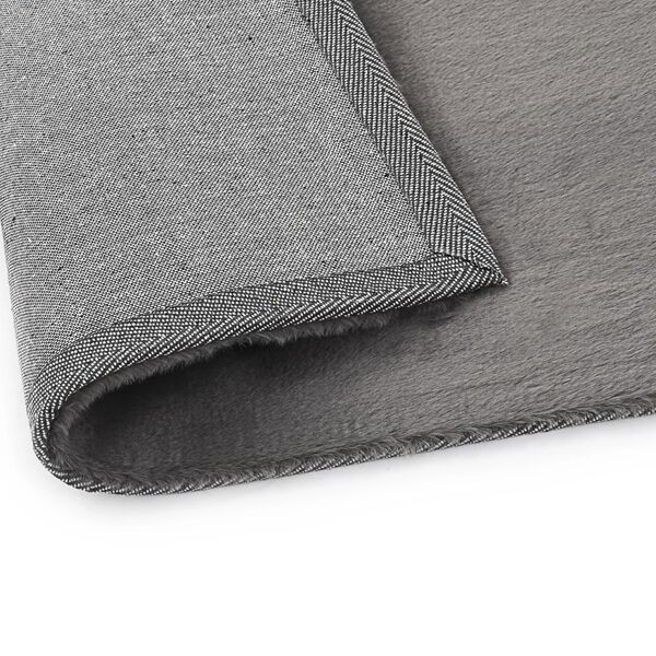 vidaXL Rug 120x160 cm Faux Rabbit Pelt Dark Grey