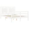 vidaXL Bed Frame without Mattress White Small Double Solid Wood